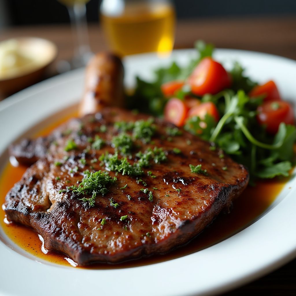 Plato de asado servido