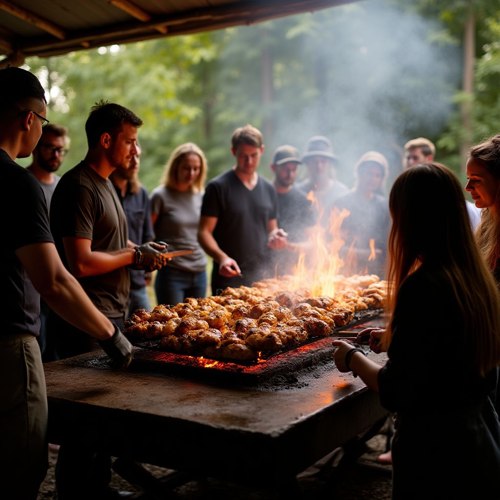 Taller de asado en acción