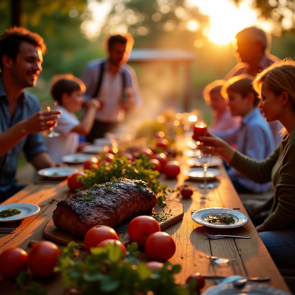 Celebración con asado