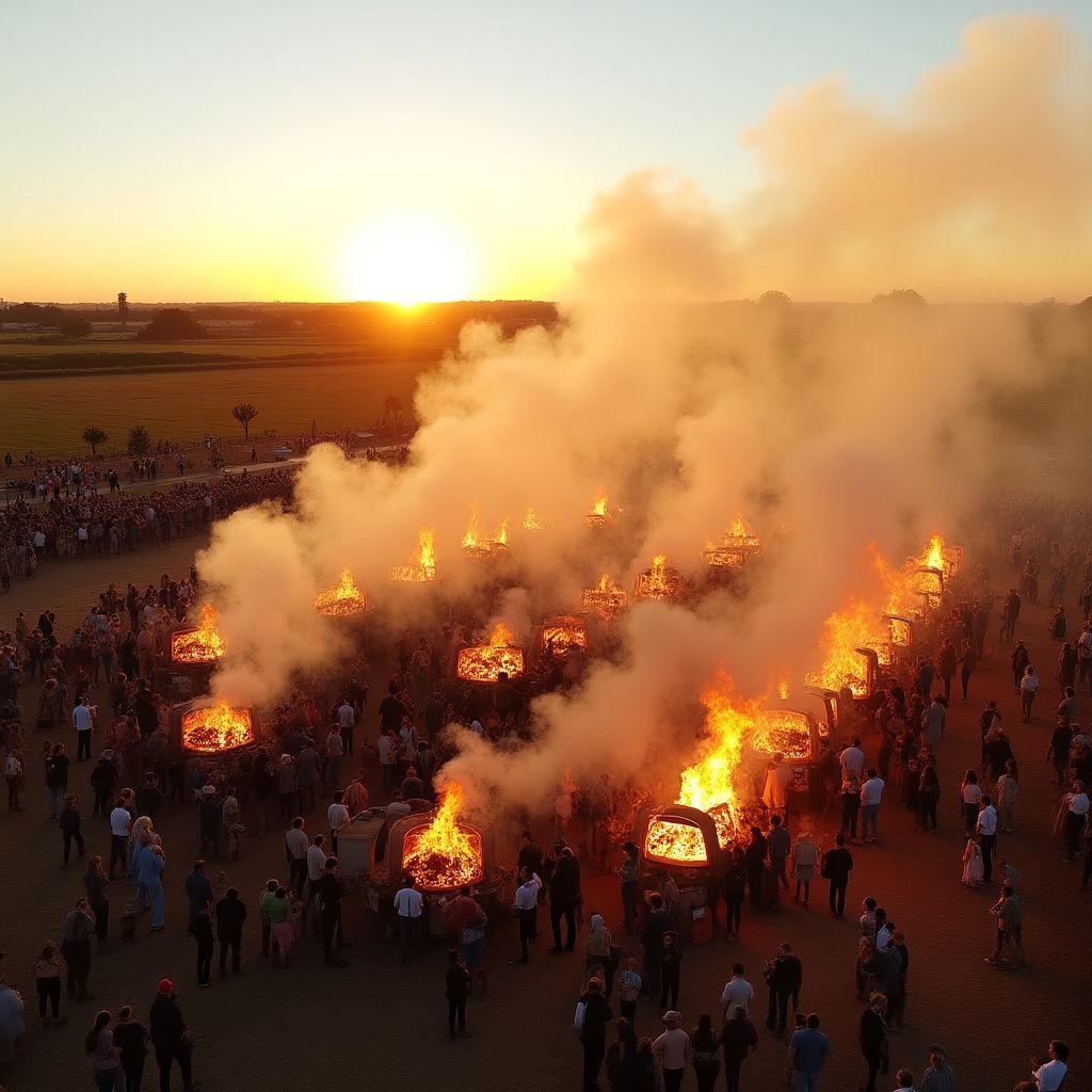 Panorámica de evento de asado